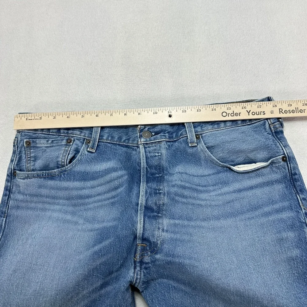 Levi's 501 Jeans Mens 36x31 Blue Regular Straight Denim Button Fly Casual Modern